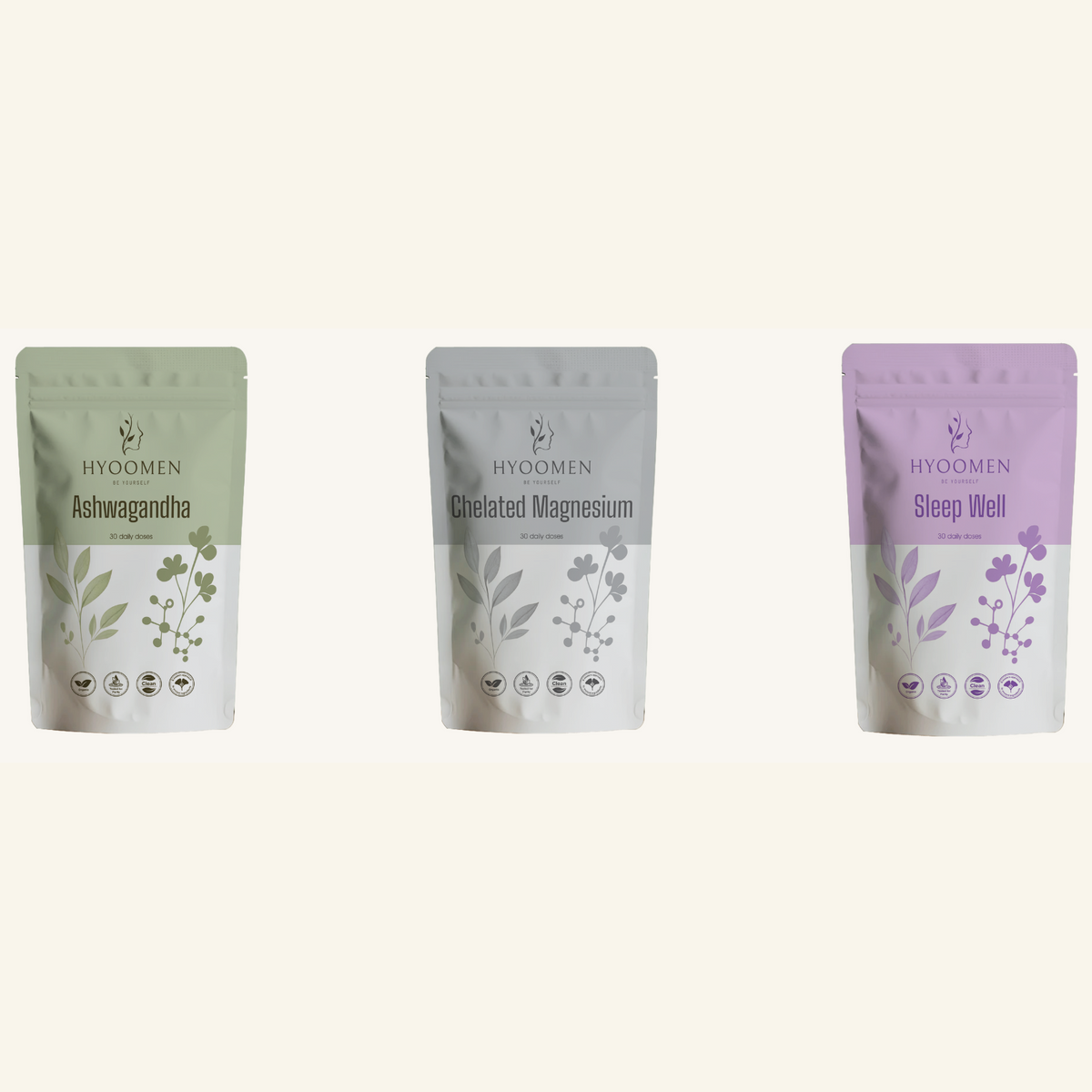 Hyoomen Calm and Sleep Trio full three-product image