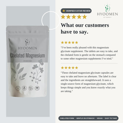 Hyoomen Chelated Magnesium customer review graphic