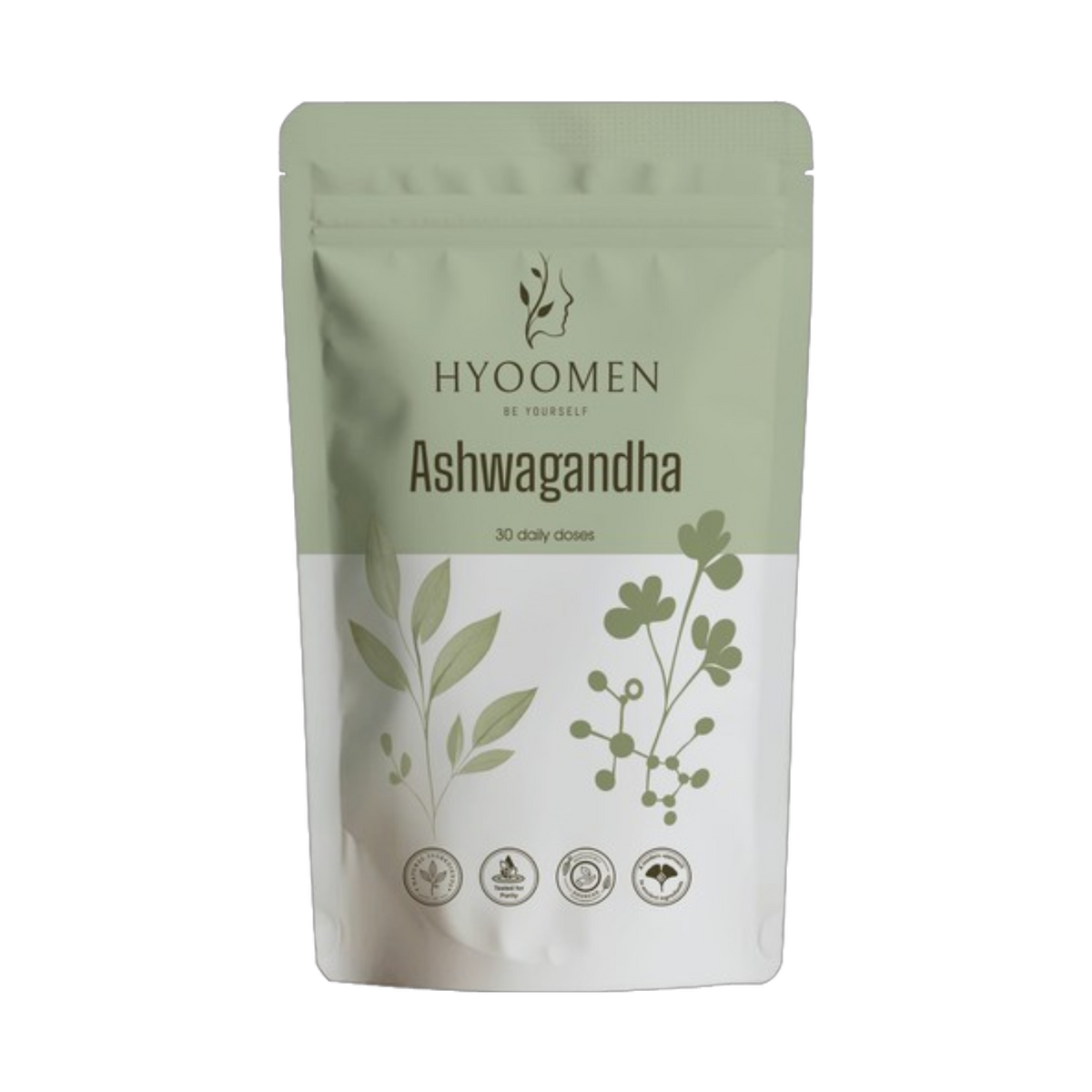 Hyoomen KSM-66 Ashwagandha supplement packaging