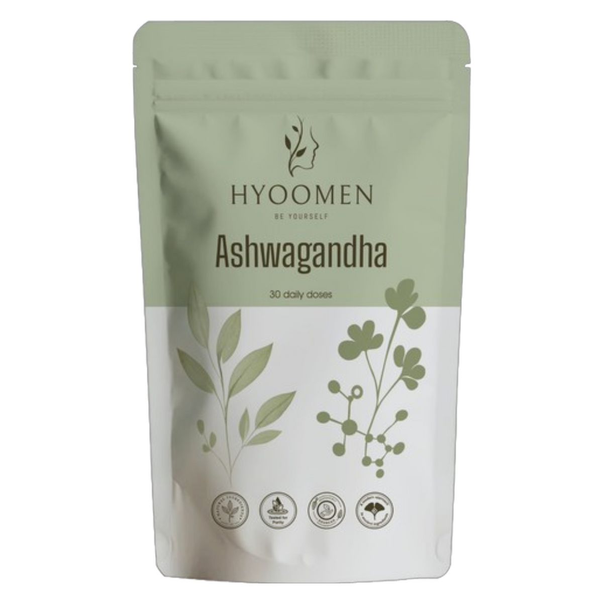 Hyoomen KSM-66 Ashwagandha supplement packaging